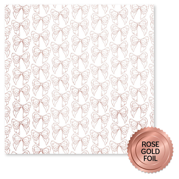 Lavender & Roses Rose Gold Foil E 12x12 Paper (6pc Bulk Pack) 32211 - Paper Rose Studio