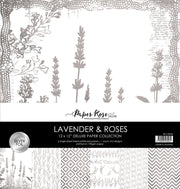 Lavender & Roses - Silver Foil 12x12 Paper Collection 32244 - Paper Rose Studio