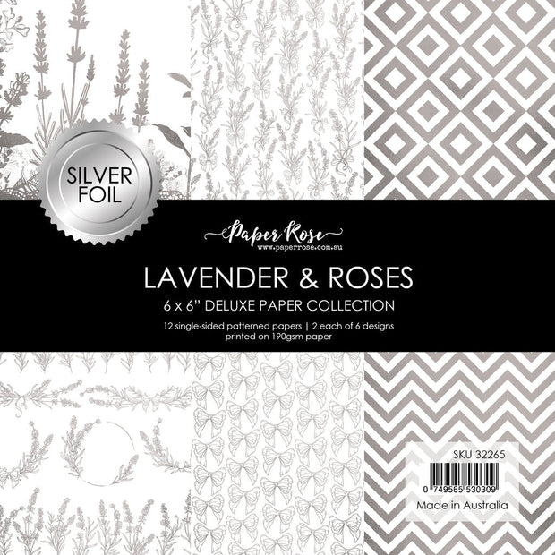 Lavender & Roses - Silver Foil 6x6 Paper Collection 32265 - Paper Rose Studio