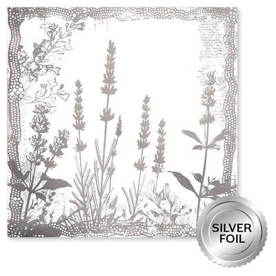 Lavender & Roses Silver Foil A 12x12 Paper (6pc Bulk Pack) 32247 - Paper Rose Studio
