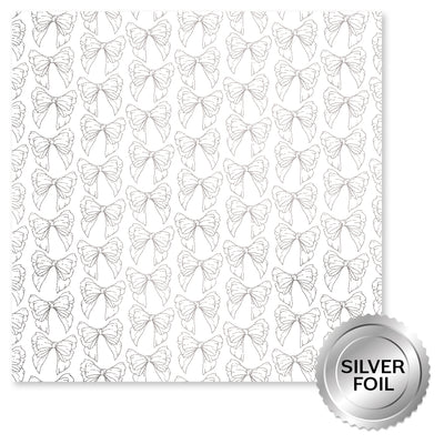 Lavender & Roses Silver Foil E 12x12 Paper (6pc Bulk Pack) 32259 - Paper Rose Studio