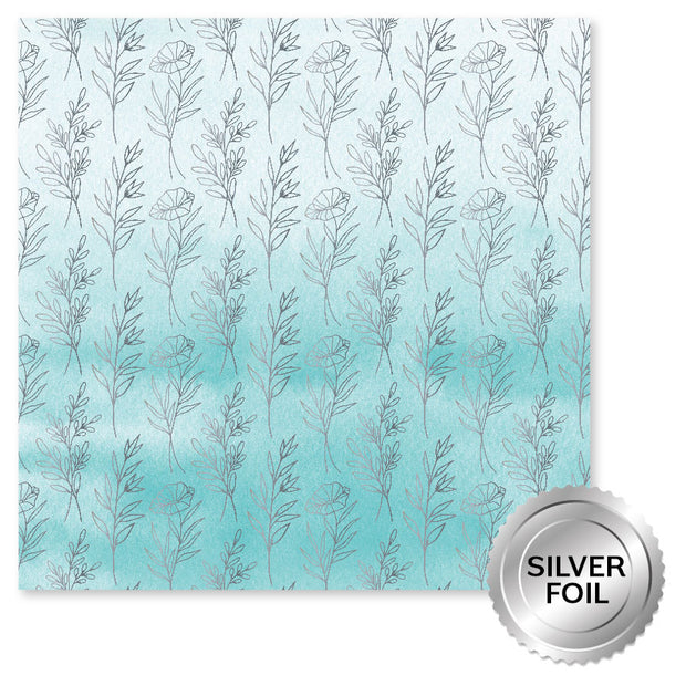 Maya's Garden Silver Foil B 12x12 Paper (6pc Bulk Pack) 30621 - Paper Rose Studio
