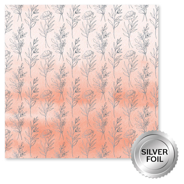 Maya's Garden Silver Foil C 12x12 Paper (6pc Bulk Pack) 30624 - Paper Rose Studio