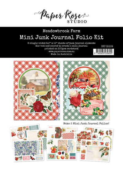 Meadowbrook Farm 8.5" x 11" Mini Junk Journal Folio Kit 35109 - Paper Rose Studio