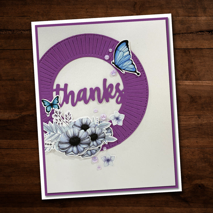 Thanks Circle with Rays Detail Metal Cutting Die 21327