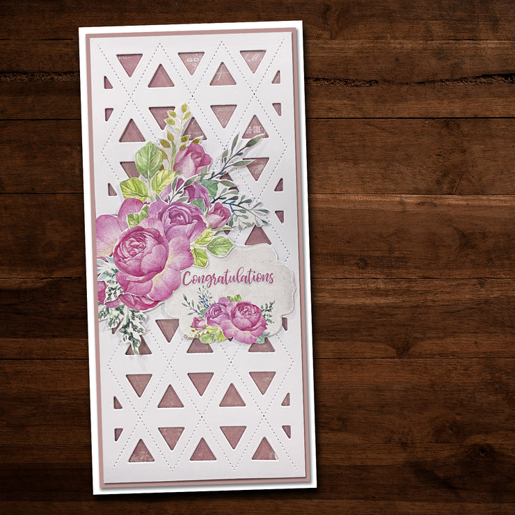 Slimline Card Creator - Triangles Layer 1 Metal Cutting Die 22486 - Paper Rose Studio