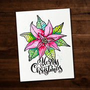 Christmas Poinsettia Clear Stamp Bundle 27292 27298 27289 - Paper Rose Studio