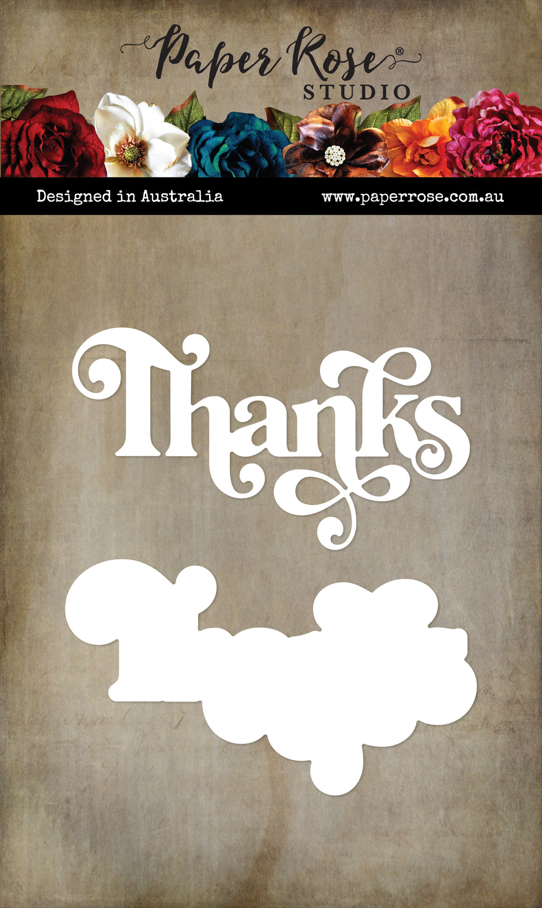 Paper Rose Fancy Script Thanks Die Paper Rose Fancy Script Thanks Die