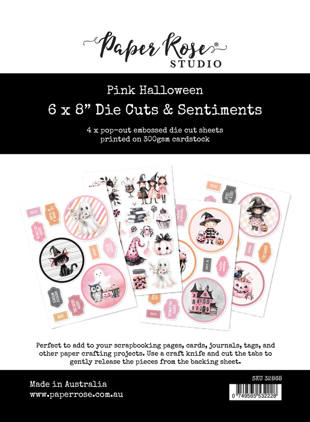 Pink Halloween 6x8" Die Cuts & Sentiments 32868