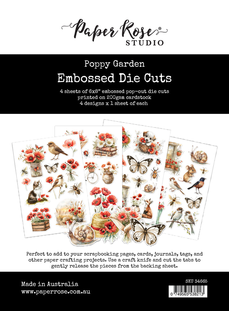 Poppy Garden Embossed Die Cuts 34665 - Paper Rose Studio