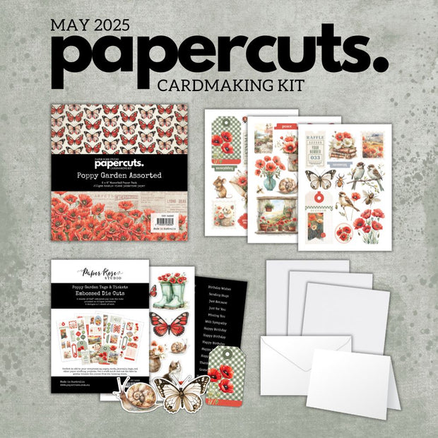 Papercuts Cardmaking Kit - May 2025 Poppy Garden 34686