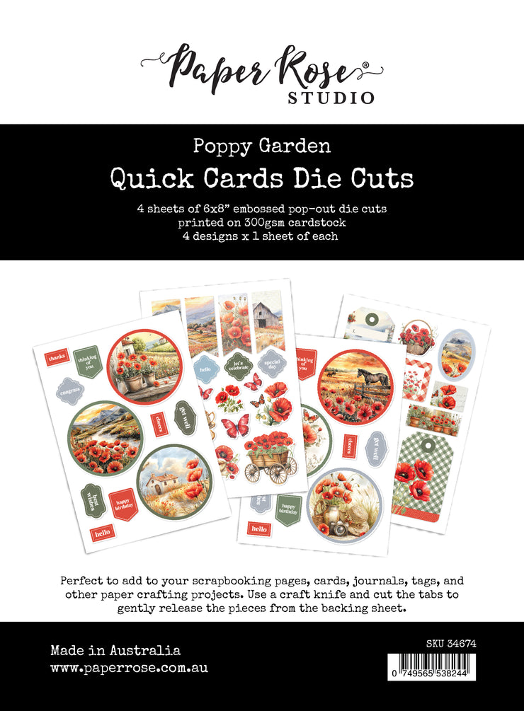 Poppy Garden 6x8" Quick Cards Die Cuts 34674 - Paper Rose Studio