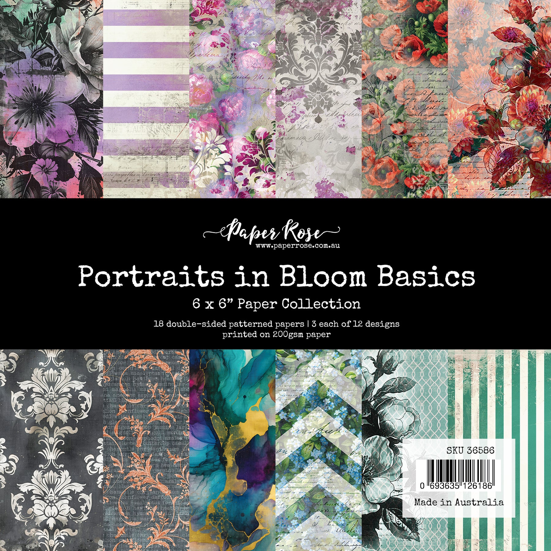 Paper Rose Portraits in Bloom basics 6 x 6 papers 