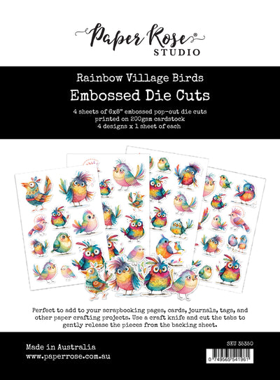 Rainbow Village Birds Embossed Die Cuts 35350