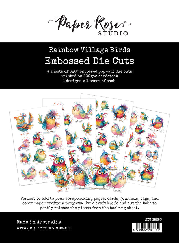 Rainbow Village Birds Embossed Die Cuts 35350