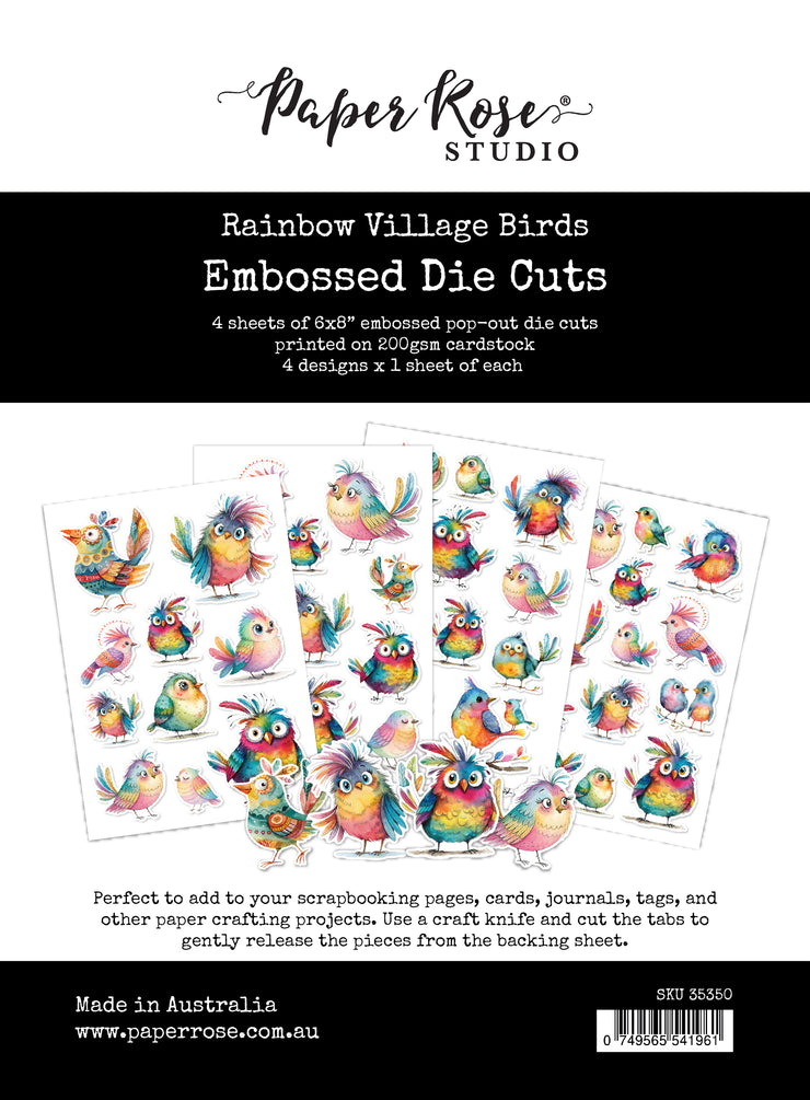 Rainbow Village Birds Embossed Die Cuts 35350