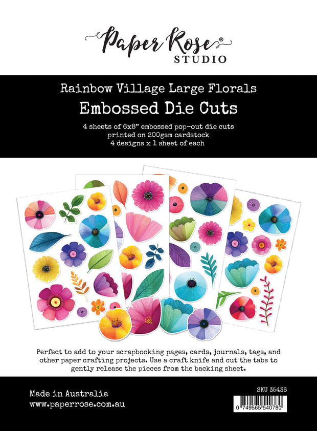 Rainbow Village Large Floral Embossed Die Cuts 35436