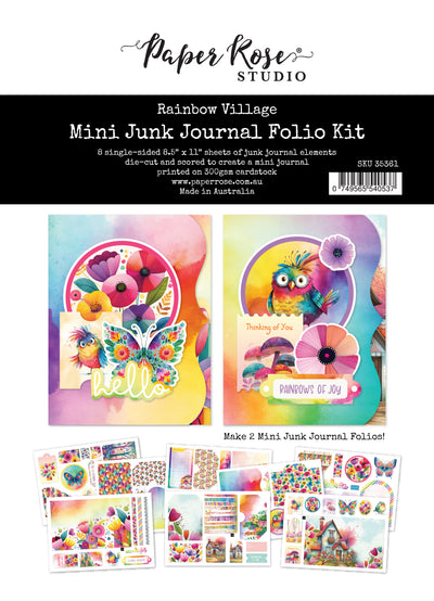 Rainbow Village 8.5" x 11" Mini Junk Journal Folio Kit 35361