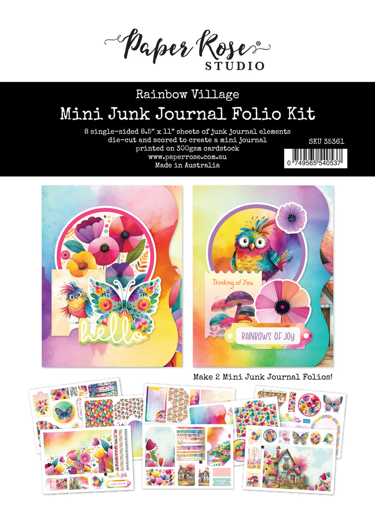 Rainbow Village 8.5" x 11" Mini Junk Journal Folio Kit 35361