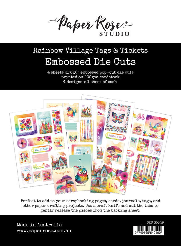 Rainbow Village Tags & Tickets Embossed Die Cuts 35349