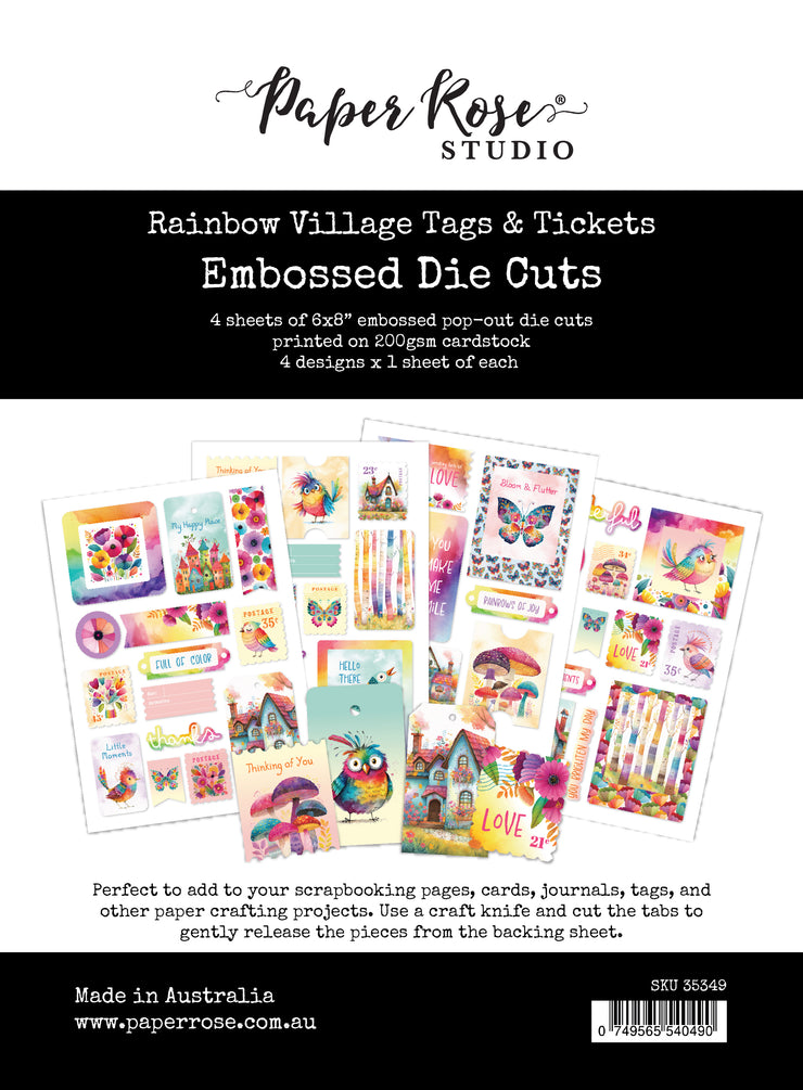 Rainbow Village Tags & Tickets Embossed Die Cuts 35349