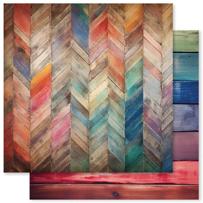 Rainbow Wood A 12x12 Paper (12pc Bulk Pack) 31022 - Paper Rose Studio