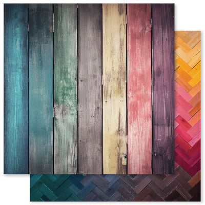 Rainbow Wood F 12x12 Paper (12pc Bulk Pack) 31037 - Paper Rose Studio