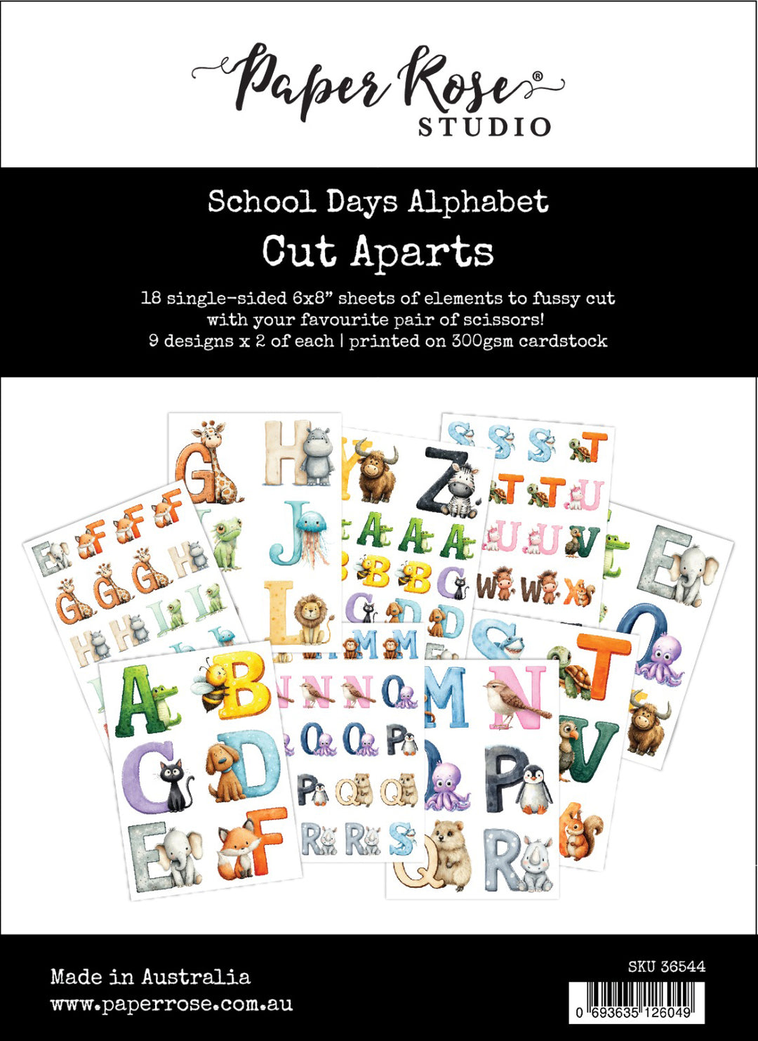 Paper Rose School Days Alphabet Embossed Die Cuts 