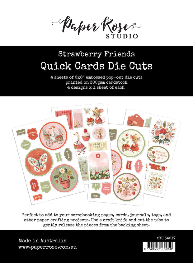 Strawberry Friends 6x8" Quick Cards Die Cuts 34917
