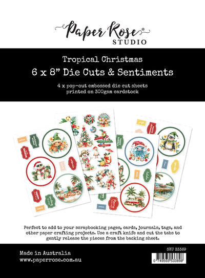 Tropical Christmas 6x8" Die Cuts & Sentiments 33369 - Paper Rose Studio