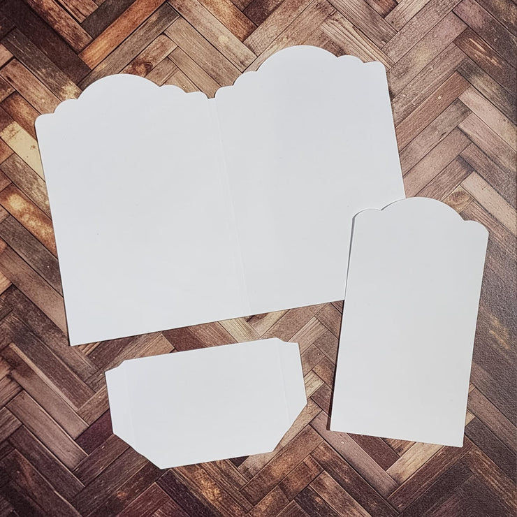 Card Folio #1  - 4x6" Scalloped Card Bases with Tags & Pockets - 6 pieces 34614 - Paper Rose Studio