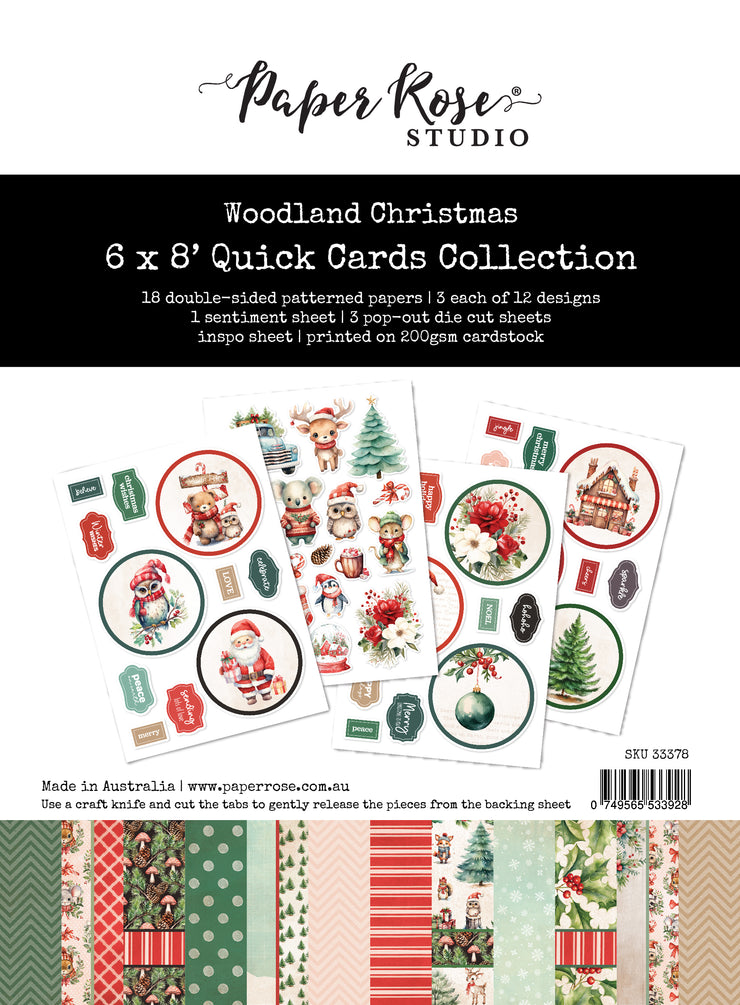 Woodland Christmas 6x8" Quick Cards Collection 33378 - Paper Rose Studio