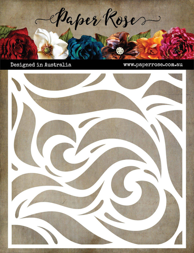 Big Swirls 6x6" Stencil 28795 - Paper Rose Studio