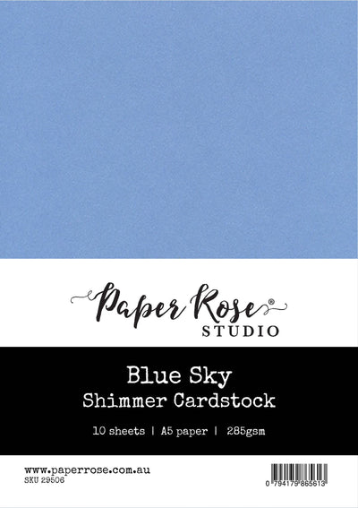 Blue Sky Shimmer Cardstock A5 10pc 29506 - Paper Rose Studio