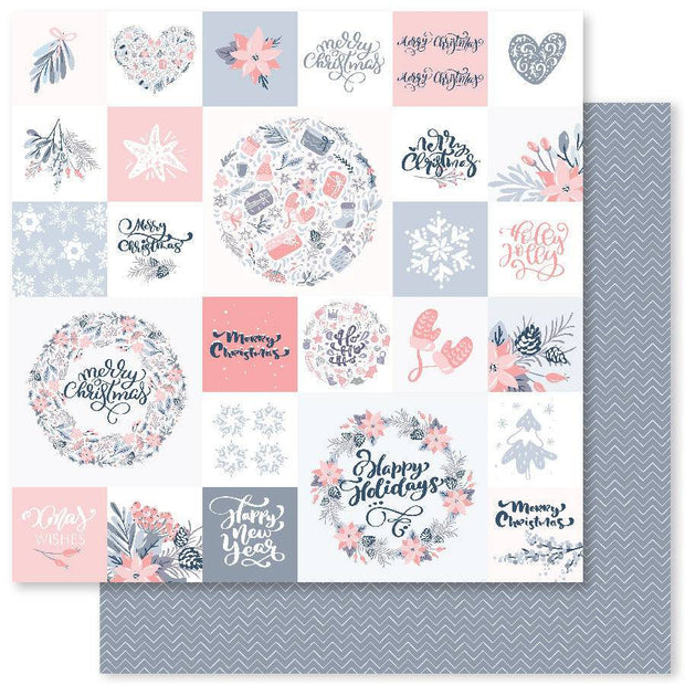 Blush Pink Christmas F 12x12 Paper (12pc Bulk Pack) 24043 - Paper Rose Studio