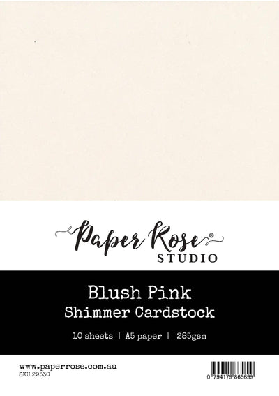 Blush Pink Shimmer Cardstock A5 10pc 29530 - Paper Rose Studio