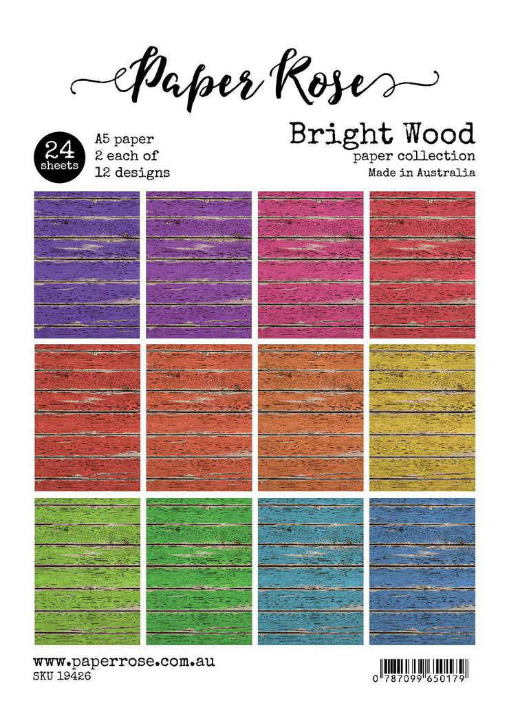 Bright Wood A5 24pc Paper Pack 19426 - Paper Rose Studio