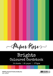 Brights Coloured Cardstock A5 14pc 19316 - Paper Rose Studio