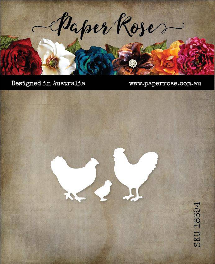 Chicken Trio Metal Cutting Die 18694 - Paper Rose Studio
