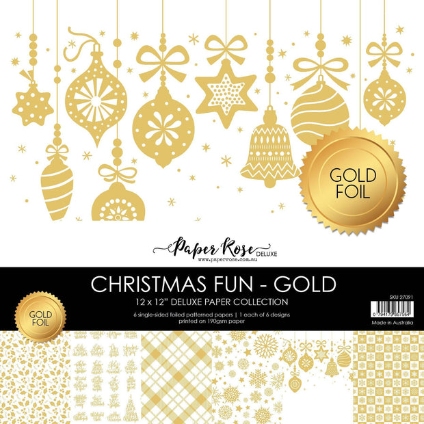 Christmas Fun 12x12 Paper Collection 27091 - Gold Foil - Paper Rose Studio