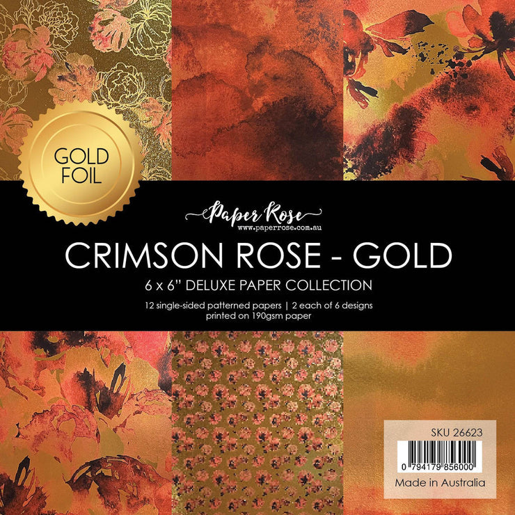 Crimson Rose - Gold 6x6 Paper Collection 26623 - Paper Rose Studio