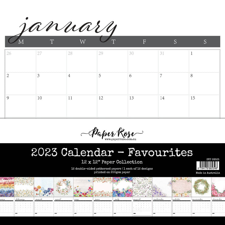 Favourites 2023 Calendar 12x12 28525 - Paper Rose Studio
