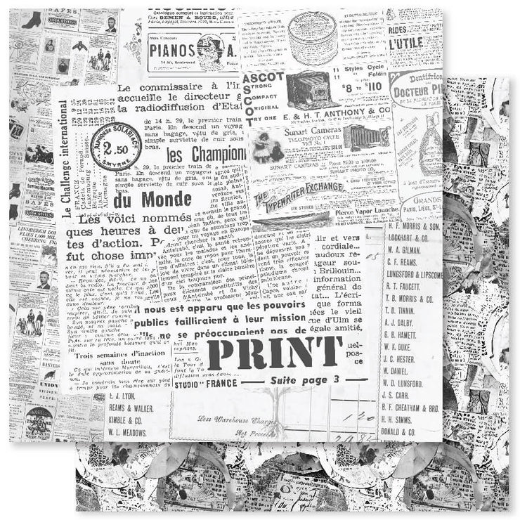 Fine Print D 12x12 Paper (12pc Bulk Pack) 29844 - Paper Rose Studio