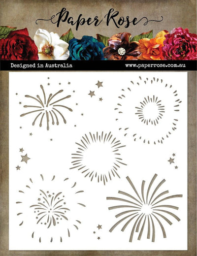 Fireworks 6x6" Stencil 18135 - Paper Rose Studio