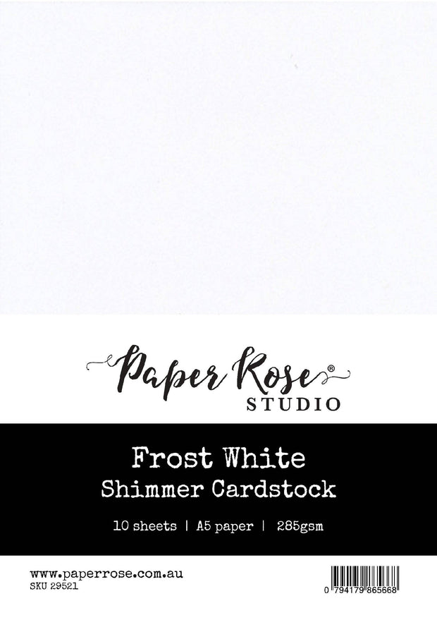 Frost White Shimmer Cardstock A5 10pc 29521 - Paper Rose Studio
