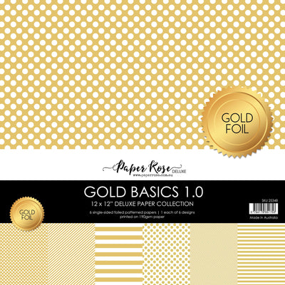 Gold Basics 1.0 12x12 Paper Collection 25348 - Foil - Paper Rose Studio
