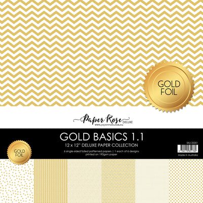 Gold Basics 1.1 12x12 Paper Collection 25351 - Foil - Paper Rose Studio