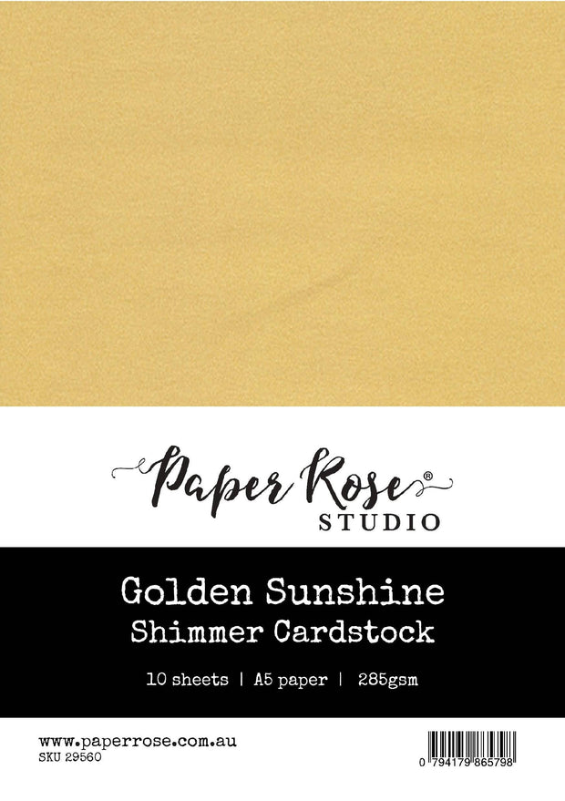 Golden Sunshine Shimmer Cardstock A5 10pc 29560 - Paper Rose Studio