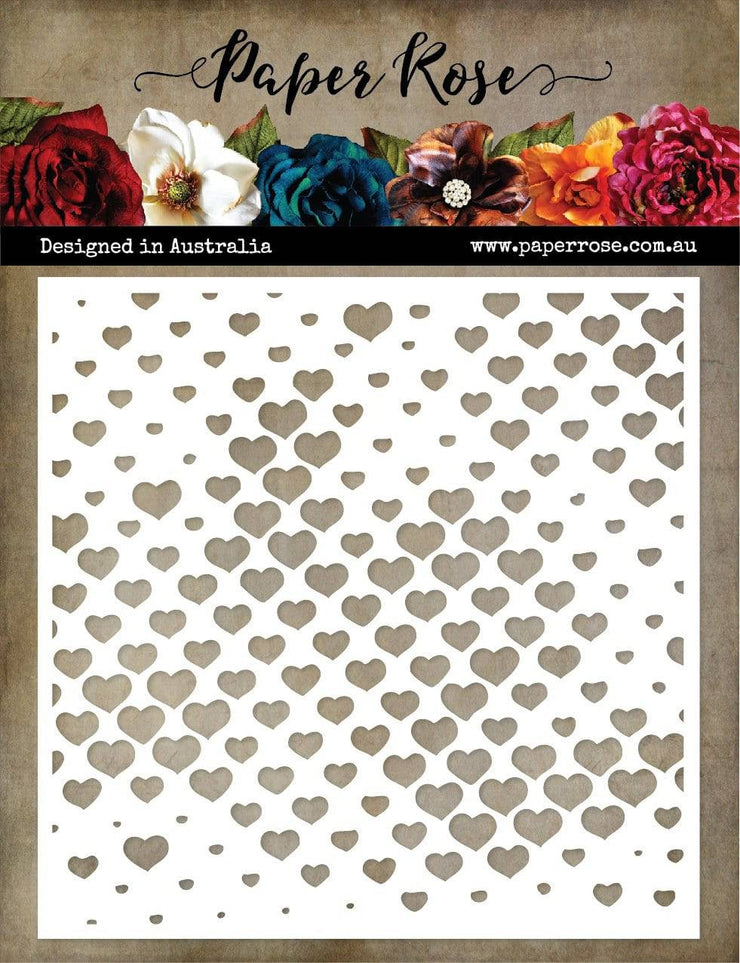 Halftone Hearts 6x6" Stencil 19351 - Paper Rose Studio