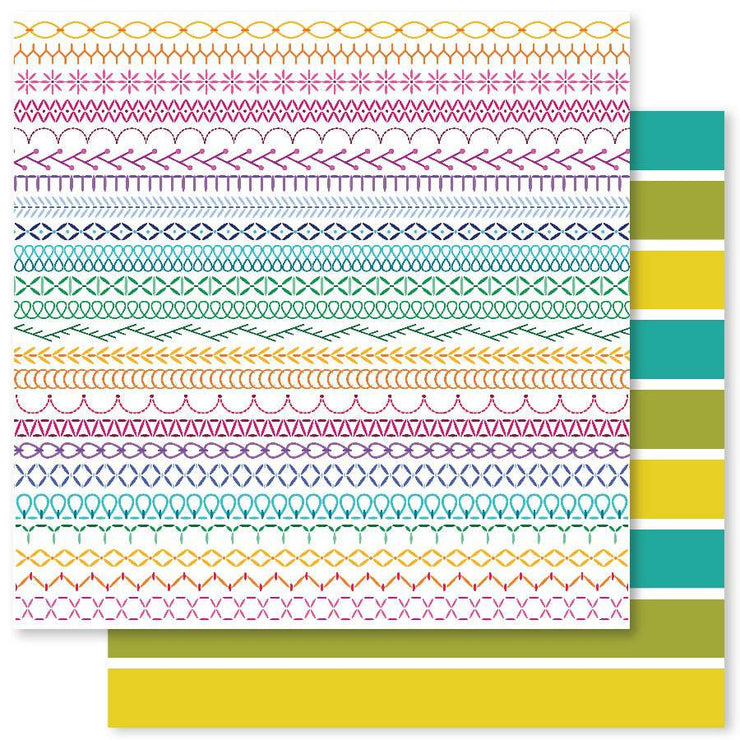 Happy Stitches F 12x12 Paper (12pc Bulk Pack) 27061 - Paper Rose Studio